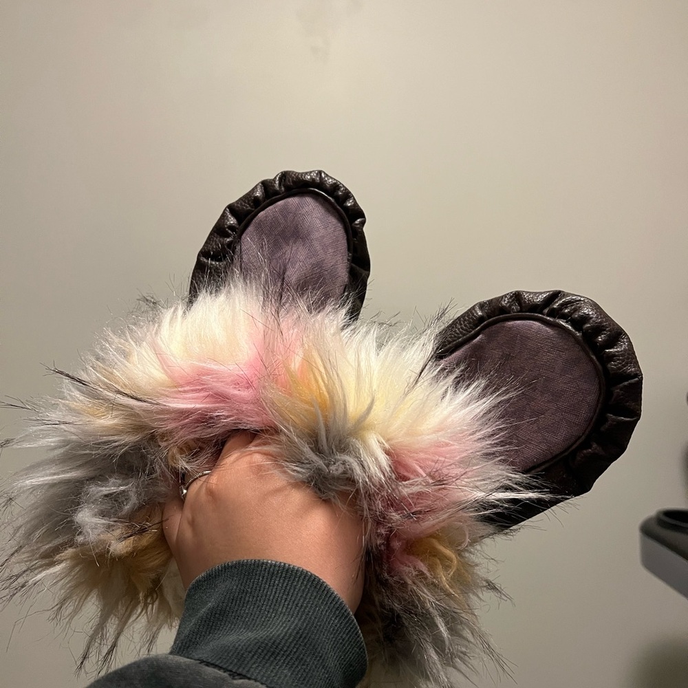 Faux Fur Bunny Ear Slippers (Custom moccasins)